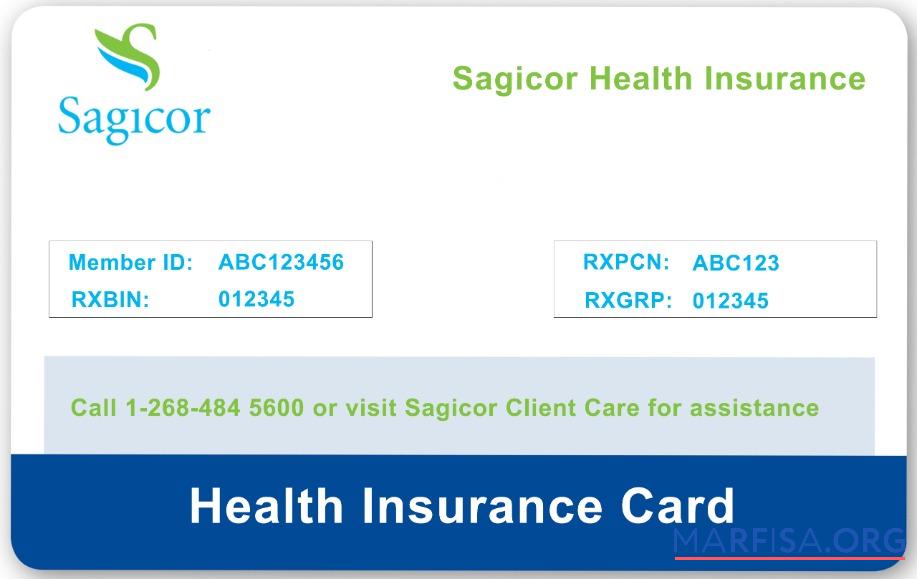 Downloadable Antigua and Barbuda Sagicor health insurance card example